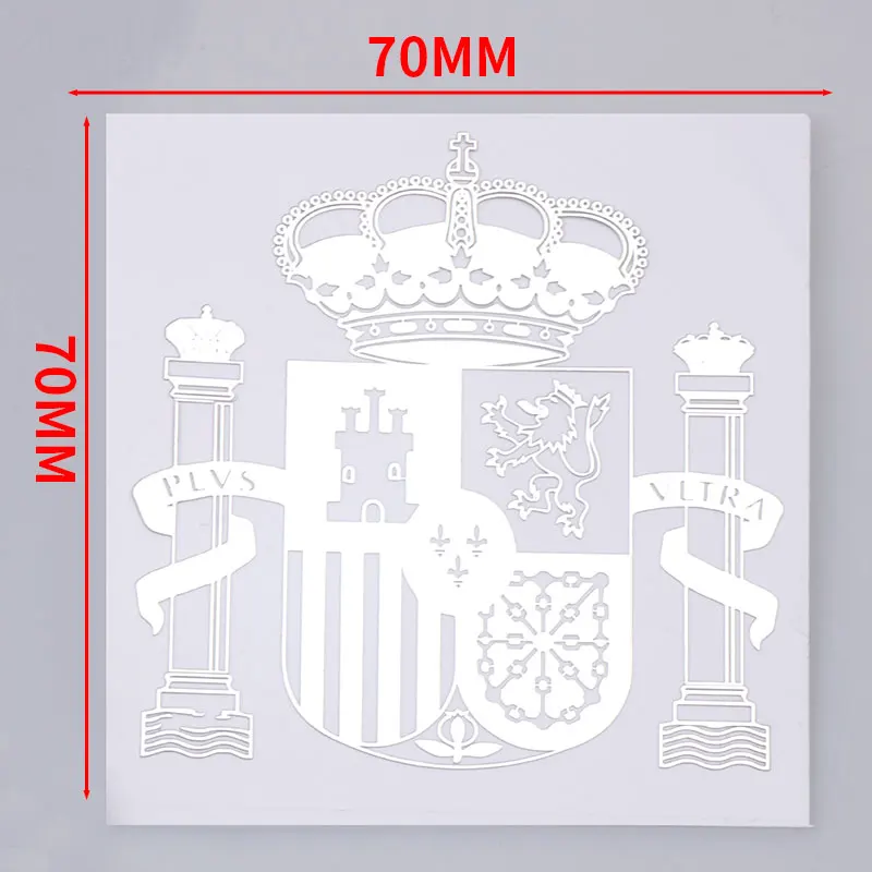 Car Styling 3D Aluminum Coat of Arms of Spain National Emblem Sticker Window Body Decal for Motorcycle Laptop Phone Decoration