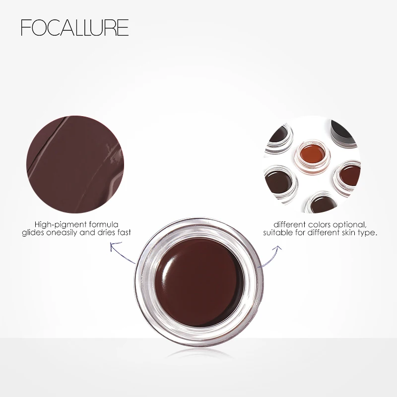 FOCALLURE Eye Gel Waterproof Gel New Makeup Black Long Lasting Liquid Gel Nice Delineador Gel To Women