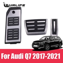For Audi Q7 4M 2020 2021 Steel Footrest Brake Gas Dead Pedal Cover Cap Accessories