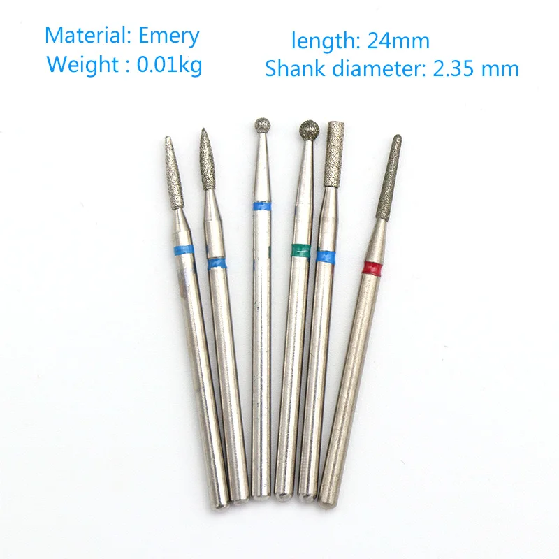 6pcs set Multi-types Diamond Nail Grinding Head Manicure Cutter Pedicure Machine Sander Drill Bit Electric Rotary Tools