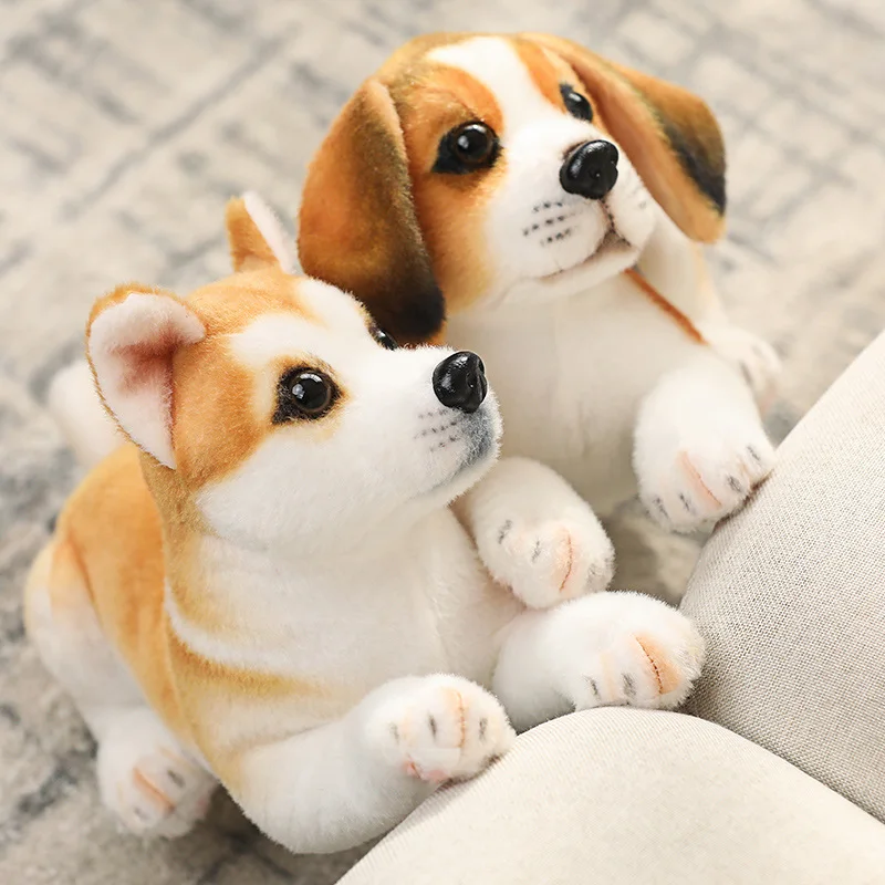 32cm Lifelike Plush Lying Dog Stuffed Soft Animals Real Plush Toys Doll Gift