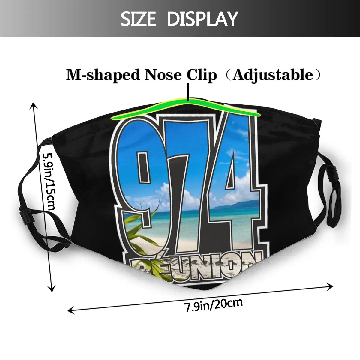 Reunion Island 974 T Shirtby Sjp974run R248 Geeky R248 Activated Carbon Filter Mask