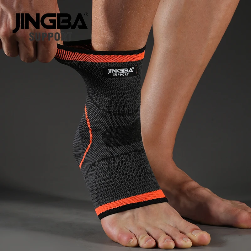 JINGBA SUPPORT 1PCS 3D Compression Nylon Ankle Support Protector Football Basketball Ankle Brace Protective tobillera deportiva