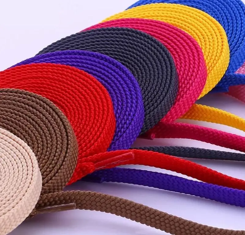 Classic Flat Double Hollow Woven Shoelaces Sports Casual Canvas Shoe Laces White Black Yellow Green Red Brown Blue Shoeslaces