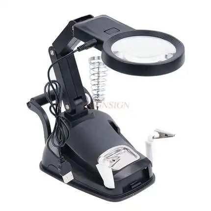 Desktop magnifying glass with LED light for the elderly to read clear times maintenance circuit board inspection pluggable