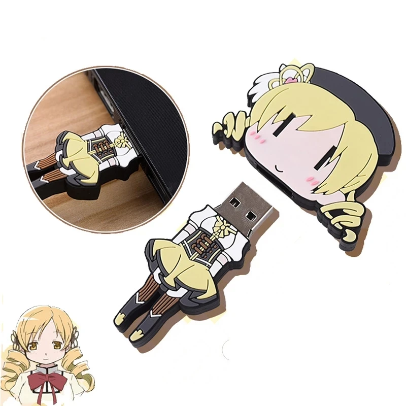 Puella Magi Madoka Magica Tomoe Mami Anime Cosplay USB Stick Flash Drive Memory Stick 32GB/64GB Storage Cosplay Props Xmas Gifts