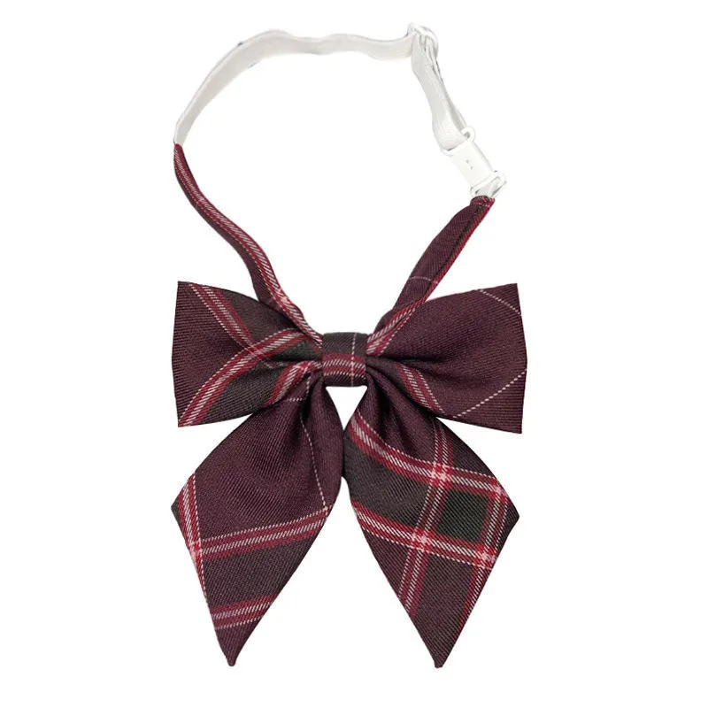 2020 Jk Bow Tie Plaid Uniform Collar Butterfly Cravat Japanese High School Girls Students Preppy Chic Free Of Tying A Check Knot