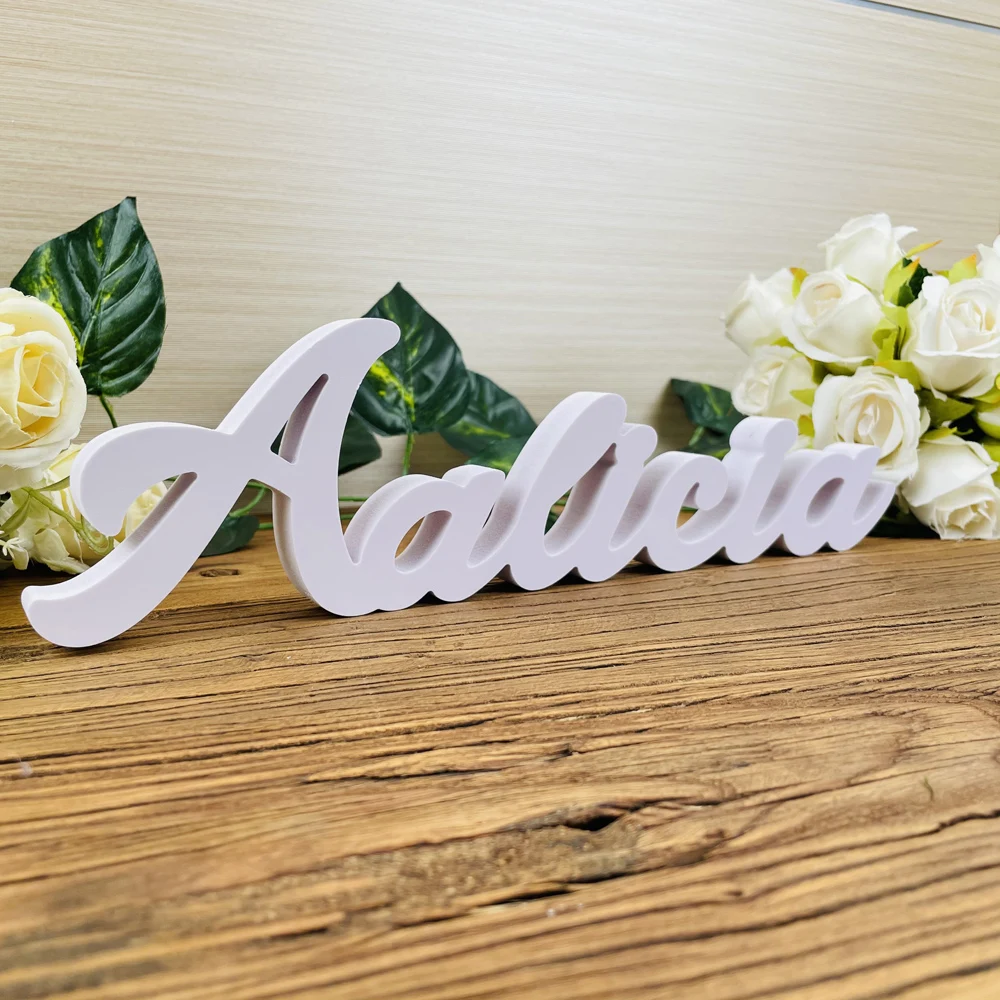 Customization Wood Standing Letters Sign Decorations Personalised Mariage Birthday Party Decorations Children\'s Name Wall Letter