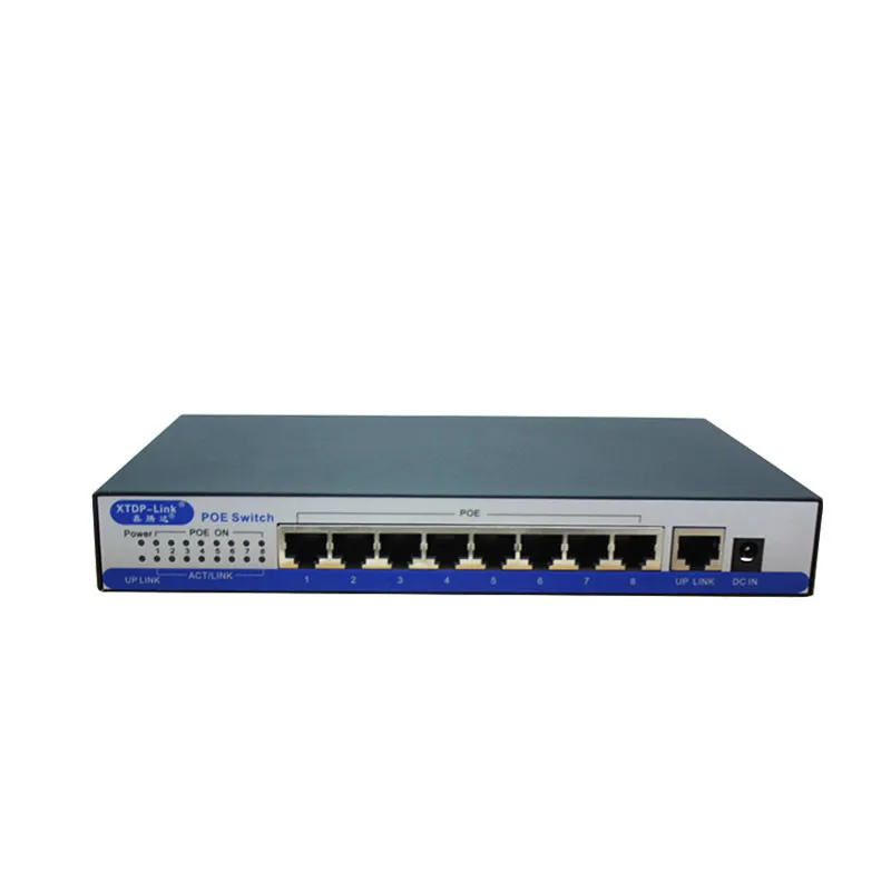 

4PO 9 port gigabit poe switch 100/1000Mbps IEEE802.3af/at active POE 8 port 50v2.3a for 8pcs 1080P 2MP 3MP 4MP 5MP 6MP camera