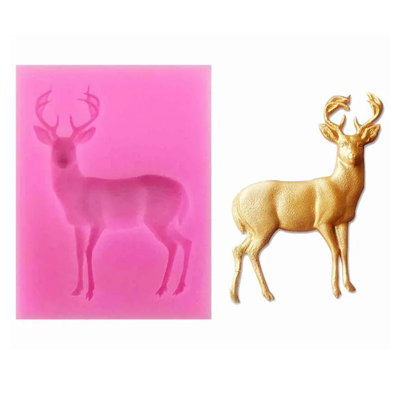 Christmas Elk Shape Silicone Mold Fondant Mold Cake Decorating Tools Chocolate Cupcake Baking Gumpaste Mold