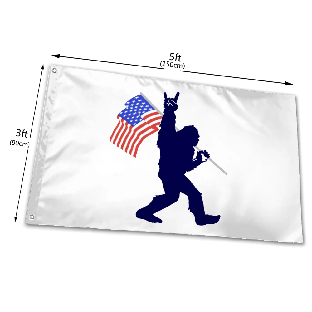 American Flags Funny Blue Bigfoot Sasquatch Believe Banner Flag 90*150cm Size Pattern Custom Flag