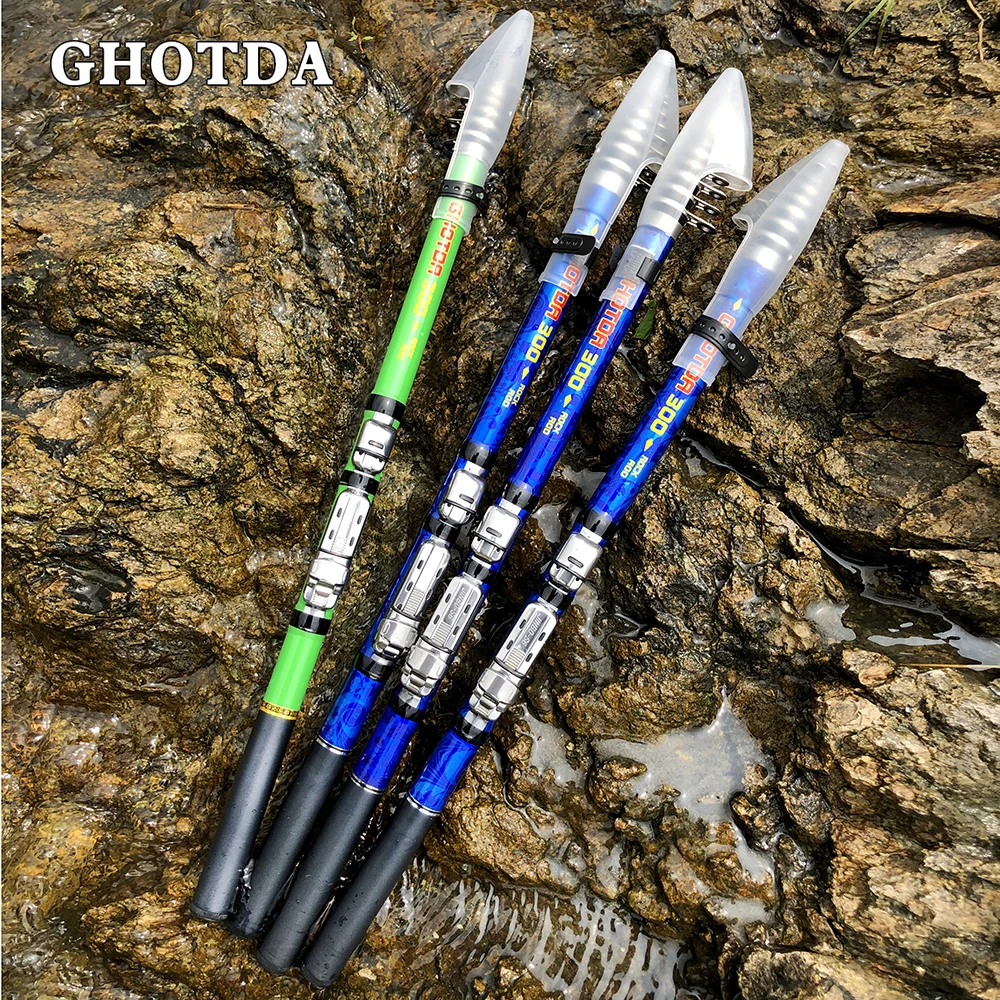 

Telescopic Rock Fishing Rod Spinning fly Carp Feeder carbon fiber Pesca 3M 2.7M 2.4M 2.1M 1.8M 1.5M Mini travel Rod Reel seat