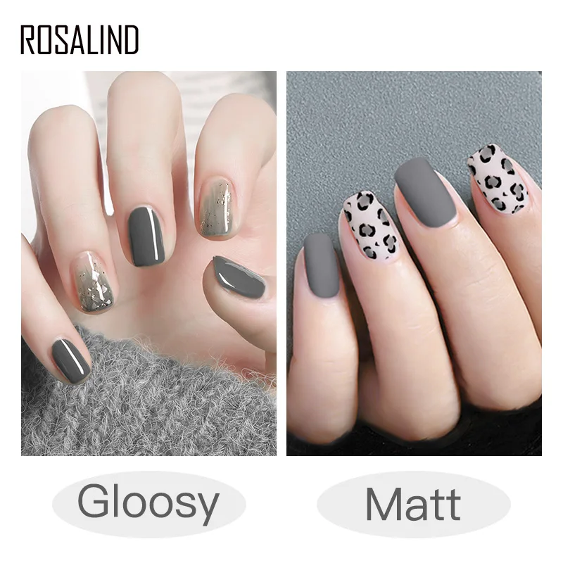 เจล ROSALIND เล็บกึ่งถาวรเจลเคลือบเงาฤดูหนาวสีเล็บ Art Design UV LED เจลสำหรับเล็บ Matt top Coat