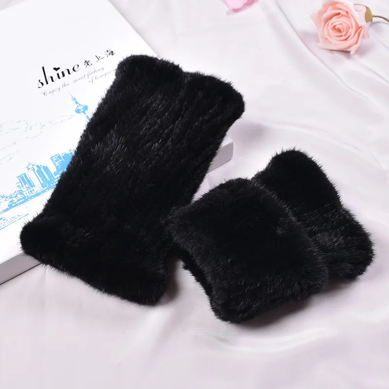 Genuine Mink Fur Leg Warmer, Knee Sleeve, Keep Warm, Knitted, High Elastic, Leg Protection, Short Boot Cover, Autumn Winter