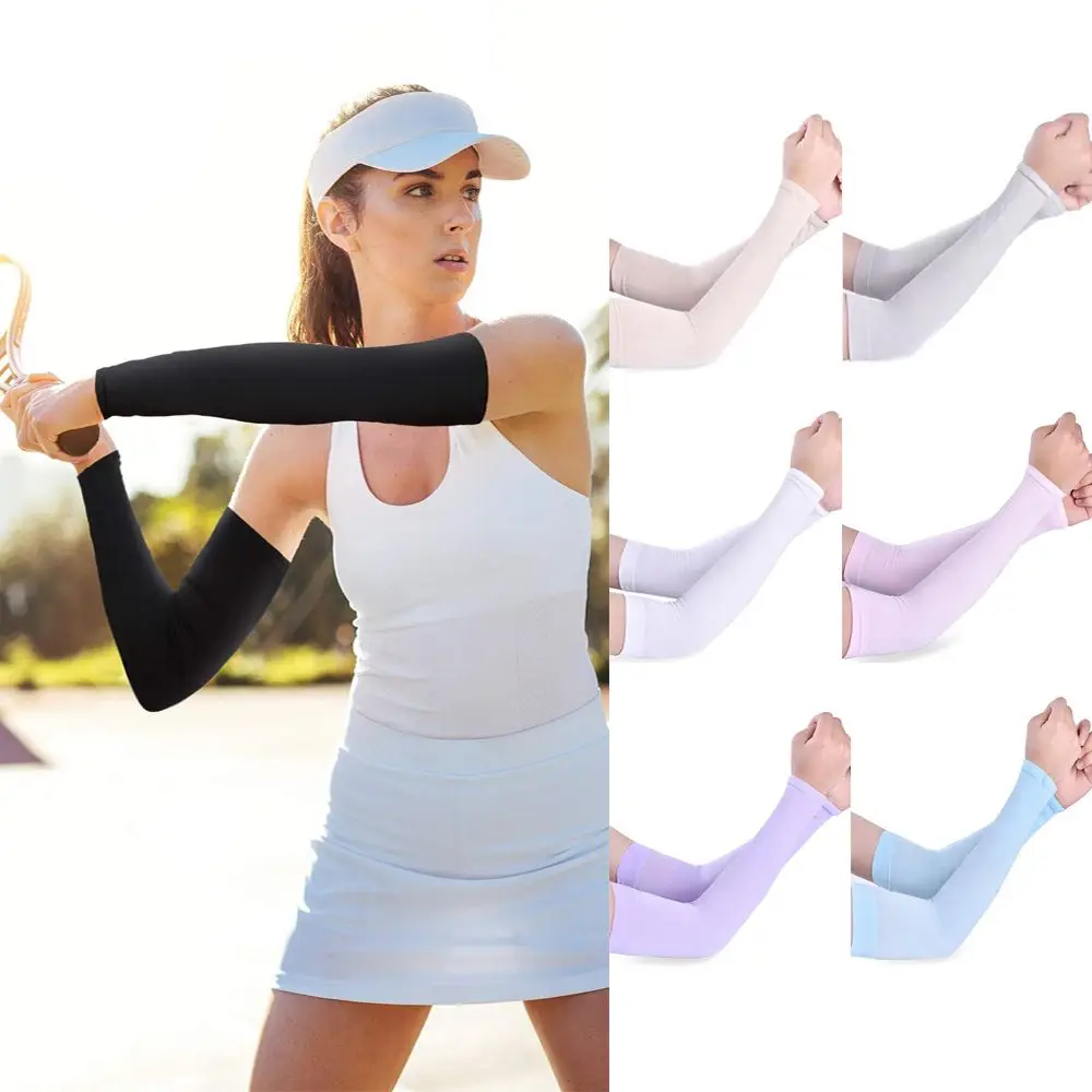 Exposed thumb Summer Cooling Running Sportswear Sun Protection Outdoor Sport Arm Cover Arm Sleeves