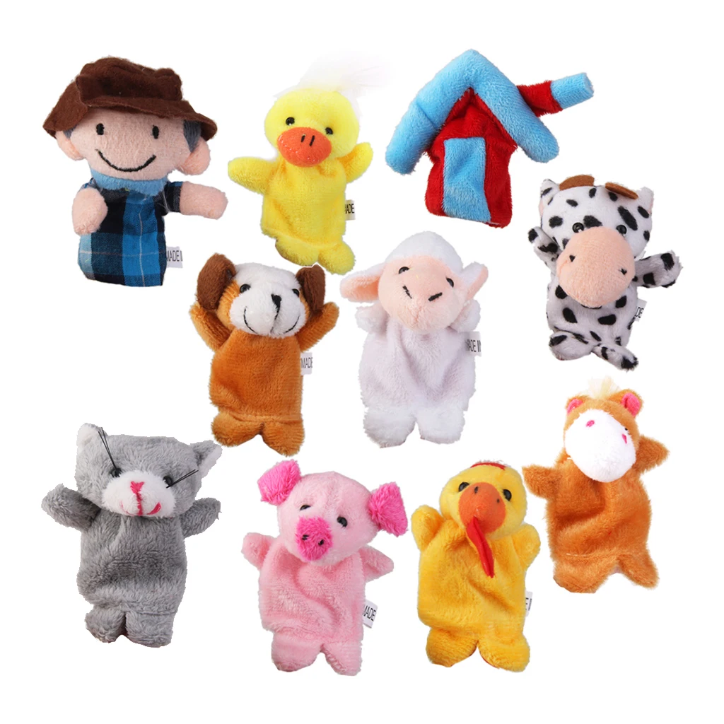 Set von Kinder Baby Pädagogisches Geschichte Erzählen Requisiten Bauernhof Tiere Finger Puppen Party Favors Weiche Spielzeug Geschenk