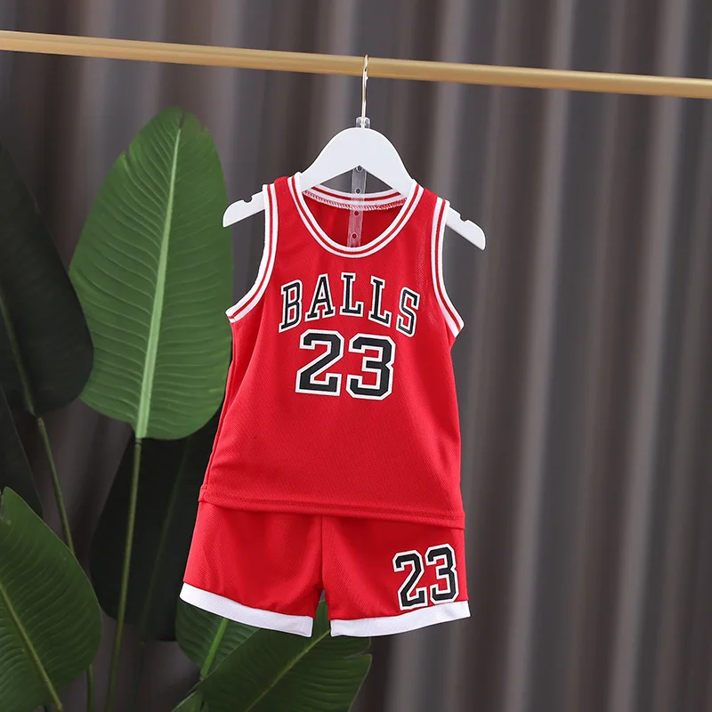 2024 Summer baby BOY girl Basketball nursery ball Clothes T Shirt camisole + Shorts pants children tracksuits 1 2 3 4 5 6 year