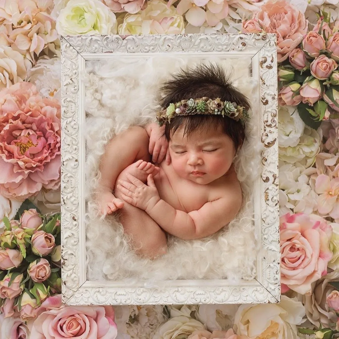 cute baby girl hand-made headwear various succulents newborn photography props creative headband accessory flower hair