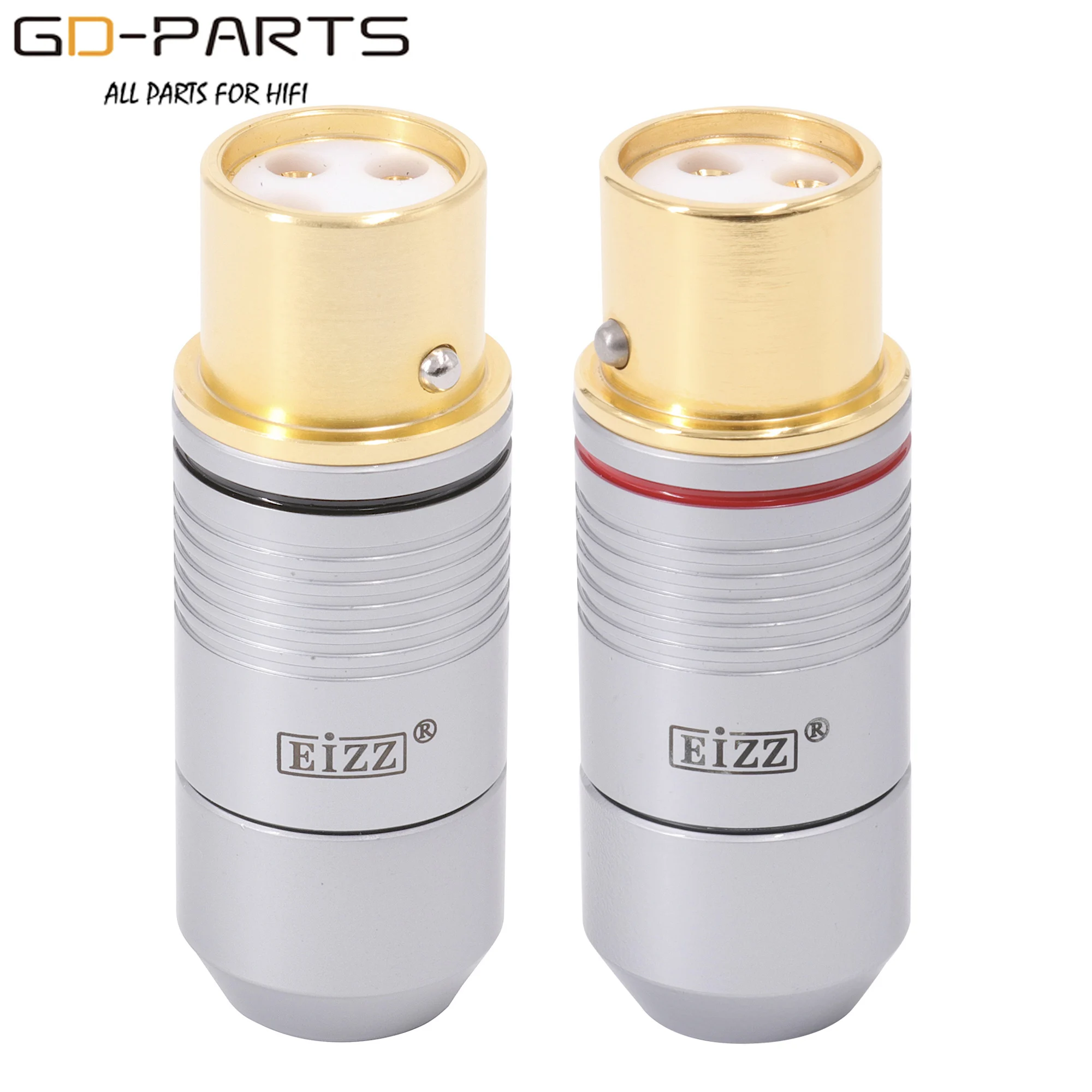 EIZZ Tellurium Copper 3-Pin Male Female XLR Connector MIC Snake Cannon Balance Plug Adapter For HIFI Audio AMP Microphone DIY