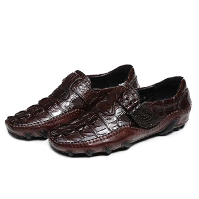 VVbrown new arrival crocodile men shoes new  business  leisure  Genuine crocodile leather  male  shoes  tide  brown men shoes