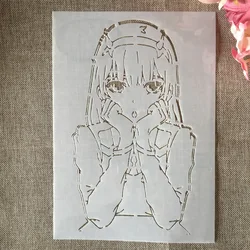 Plantillas de capas de Anime Zero Two Darling In The FranXX, A4, 29cm, DIY, pintura, álbum de recortes, coloración, grabado en relieve, decoración de álbum