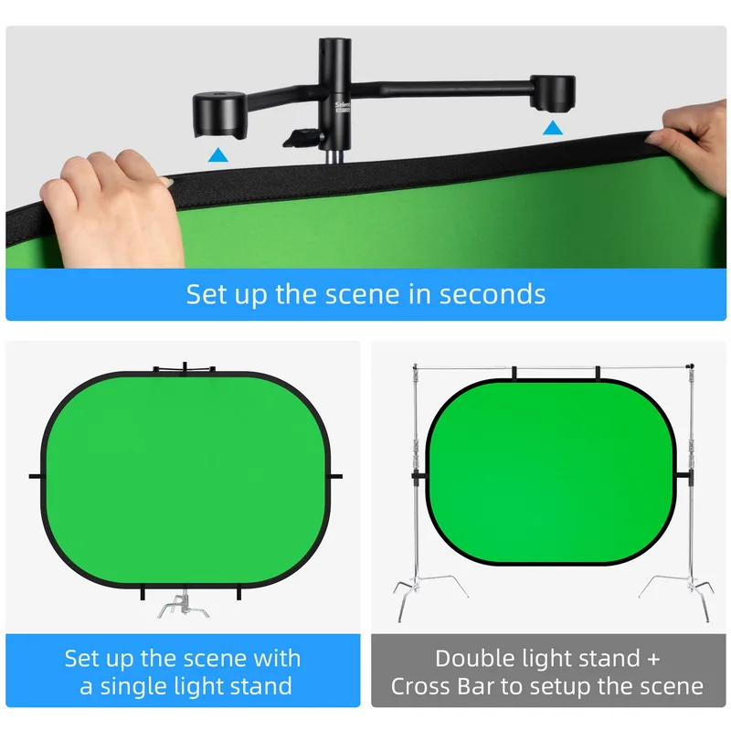 Selens Photography Magnetic Background Support Rod Fit For Photo Studio Chromakey Backdrop Green Blue Screen Reflector Stand