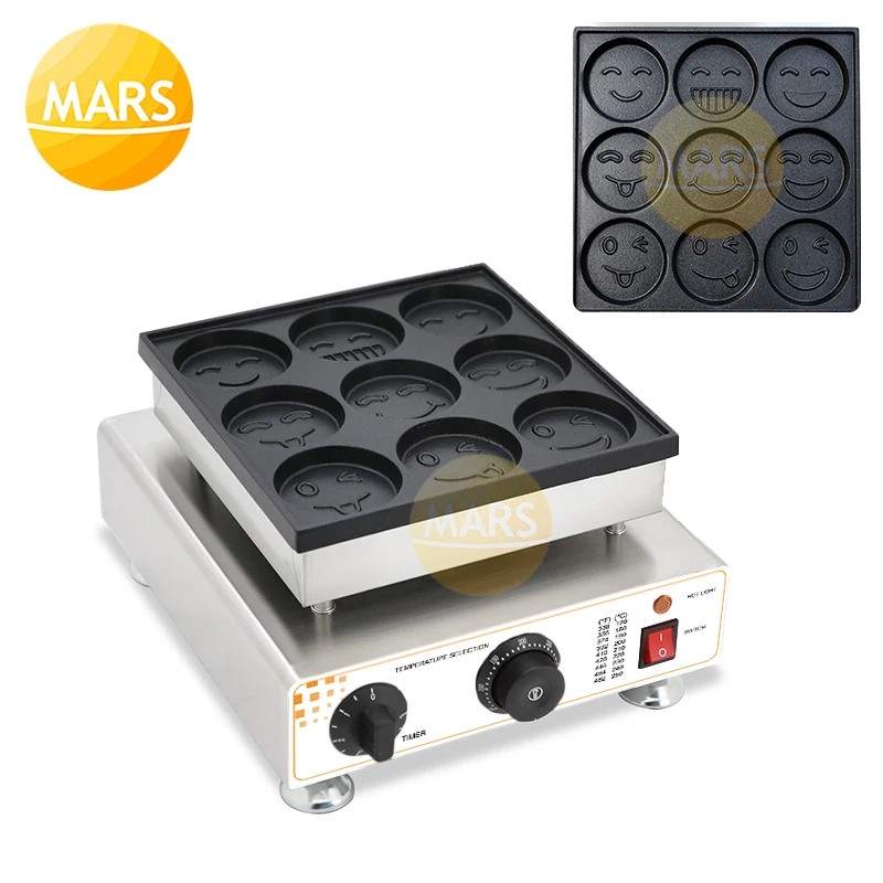 Smiley Faces Pancake and Waffle Maker 220v 110v Mini Pan cake Grill Making Machine with 7 Flapjack Faces Fried Egg Waffle Baker