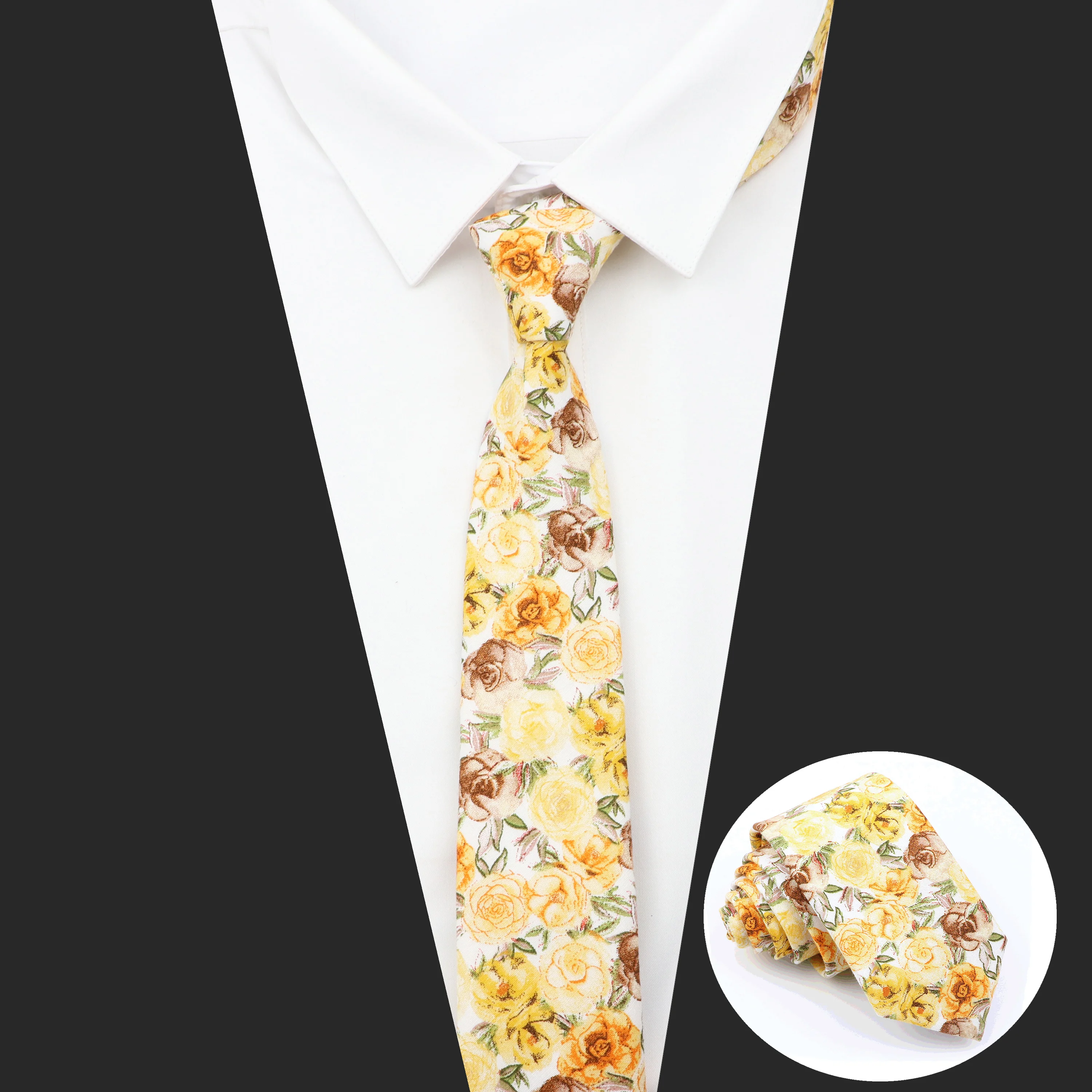 Brand New Cotton Floral Tie For Men Women Skinny Print Necktie For Wedding Casual Man\'s Neckties Classic Suits Flower Cravat