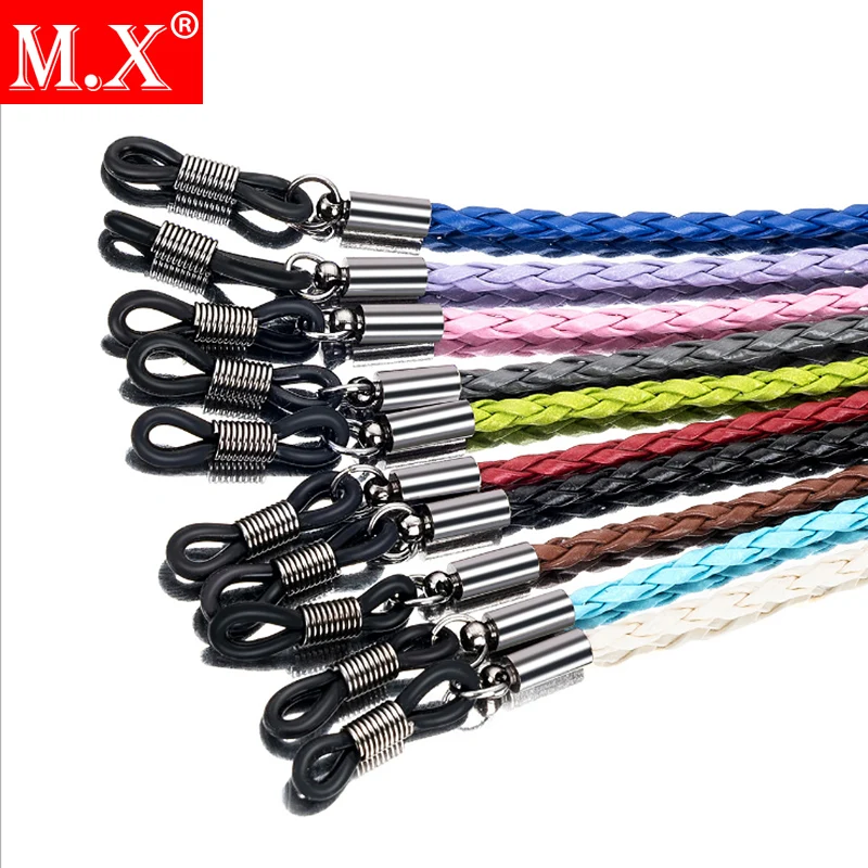 Thick Twist Sunglasses Leather Rope Chain Eyewear Braided Glasses Lanyard Strap Outdoor Sports Non-slip Eyeglass Accessories 069