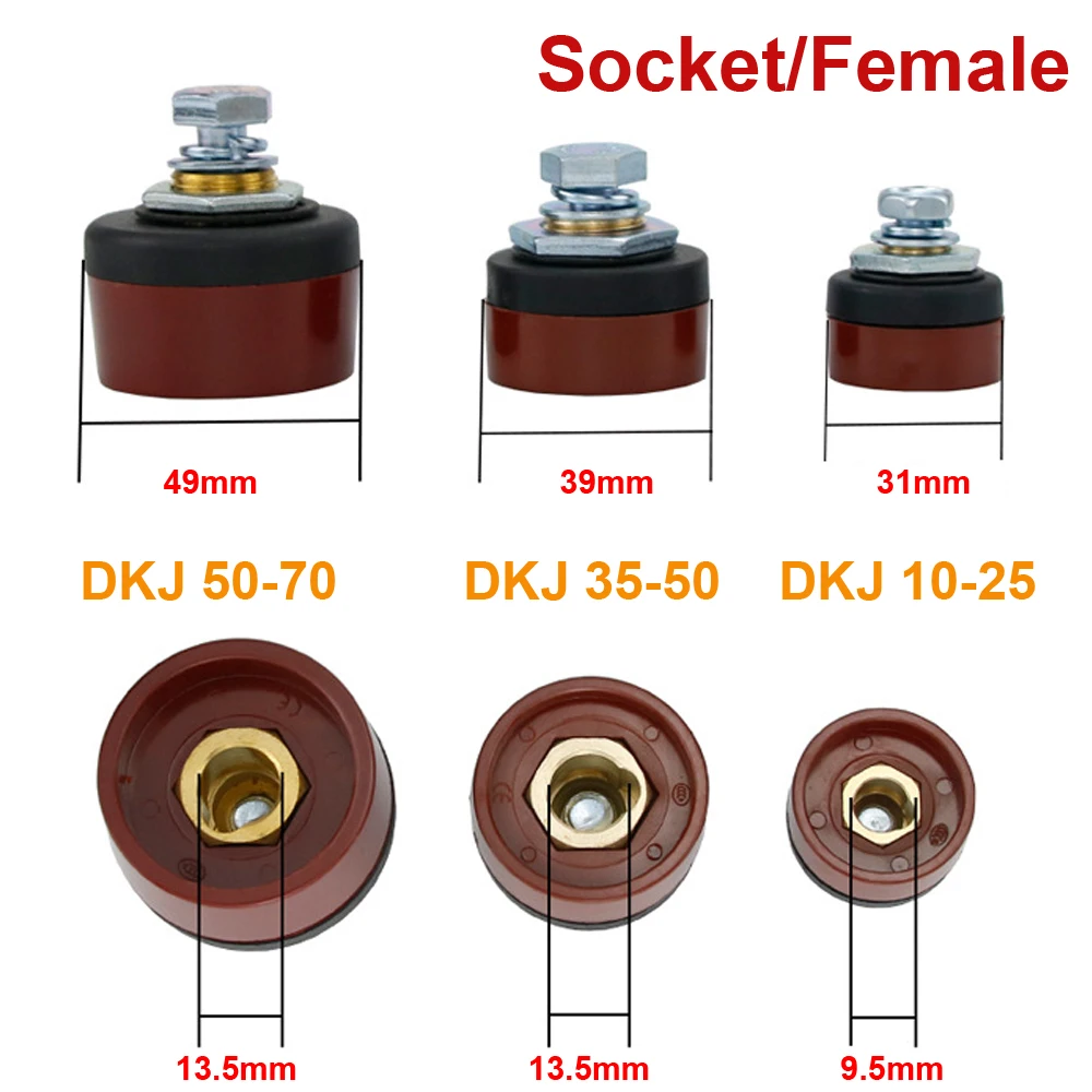 DKJ 10-25 35-50 50-70 Cable Connector Europe Welding Machine Quick Fitting Female Male Cable Connector Socket Plug Adaptor