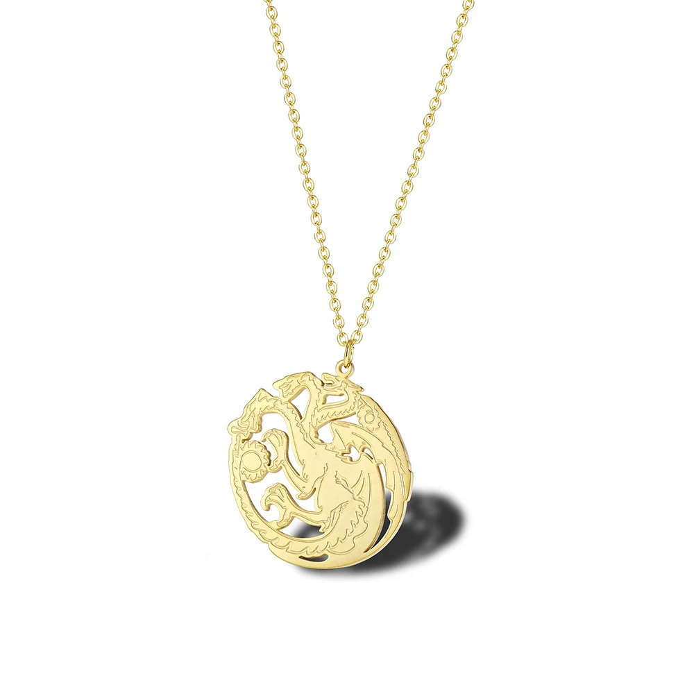 Collana RIR 0 in Acciaio Inossidabile con Pendente Dragone Dorato: Un Simbolo di Potere e Stile Minimalista
