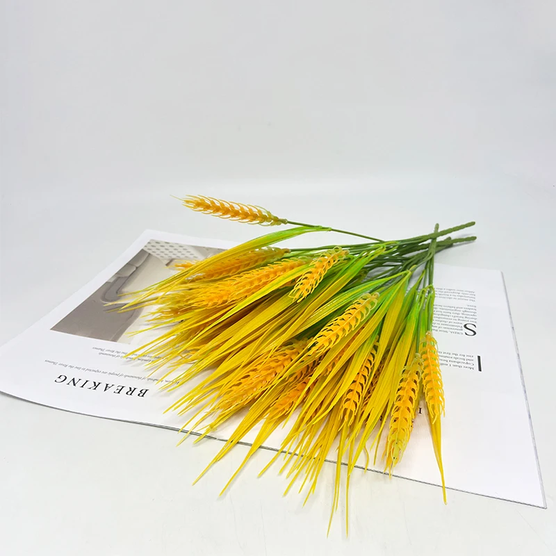 Artificial Wheat Spike Flower, Rice Bouquet, Wheat Straw Plastic Wheat Grain, Home Garden Party, Wedding Decoration