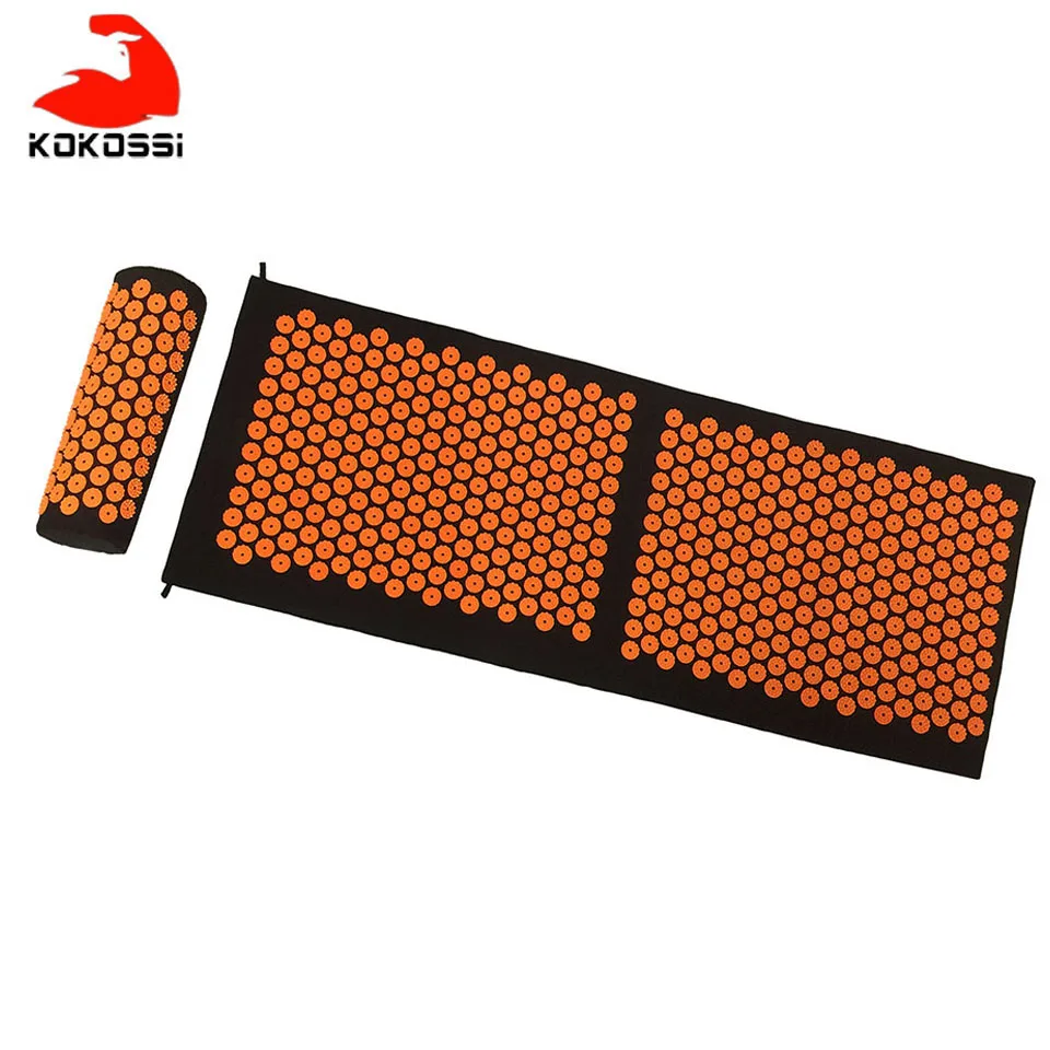 KoKossi Thick Acupressure Yoga Mat Pillow Neck Back Foot Pain Relief Acupuncture Massage Mat for Gym Fitness Exercise Sport