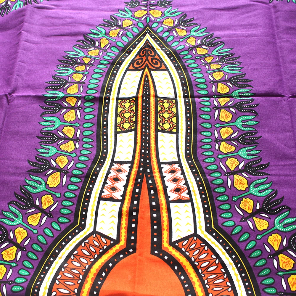 2019 Newest 100% Cotton African Dashiki Pattern Printed Purple Color Africa Ankara Fabric