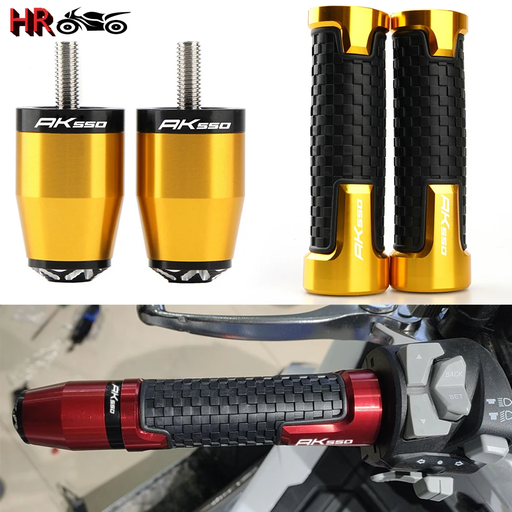 For KYMCO AK 550 AK550 2017 2018 2019 2020 Motorcycle CNC Accessories Handlebar Grips Handle Bar Ends Plug Gold Anti Vibration