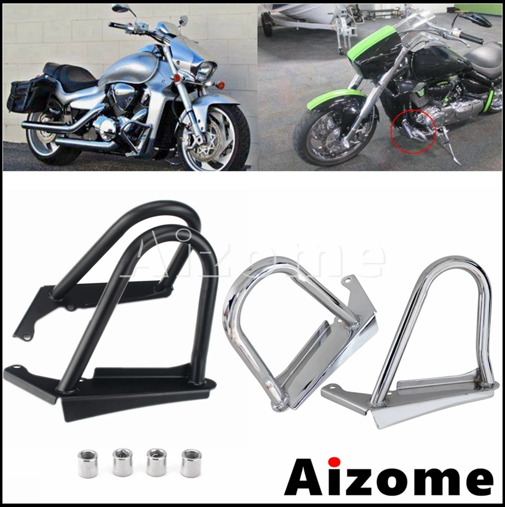 

Black/Chrome Highway Engine Protection Guard 1 1/4" Steel Crash Bar Bumper Frame for Suzuki Boulevard M109R M 109 R 2006-2014