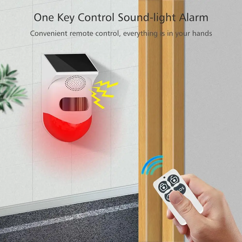 PIR Alarm System Security Alarms For Home 433MHZ Motion Detector Outdoor Solar Alarm With Remote Control PIR Motion Sensor