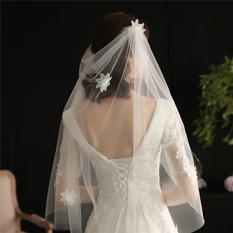 CC Hair Veil 100% Handmade Luxury Wedding Accessories for Bridal Women Marry Headdress Veils With Combs Flower Shape DIY V649