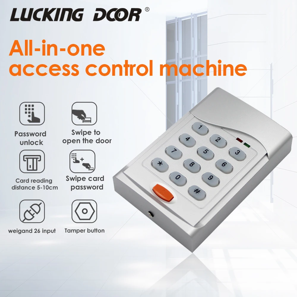 

125Khz RFID Access Control Machine Keypad WG26 Input Standalone Access Control System 600users