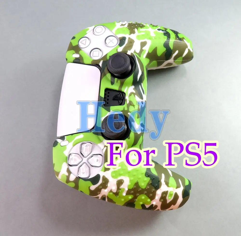 قطعة واحدة من غطاء السيليكون لطباعة نقل المياه لجهاز بلاي ستيشن 5 PS5 وحدة تحكم حماية الجلد لغطاء لوحة الألعاب DualSense