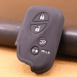 EIDRAN  4 Button Silicone Car Key Fob Shell Cover Case Black For LEXUS RX350 2010 2011 2012 2013 2014