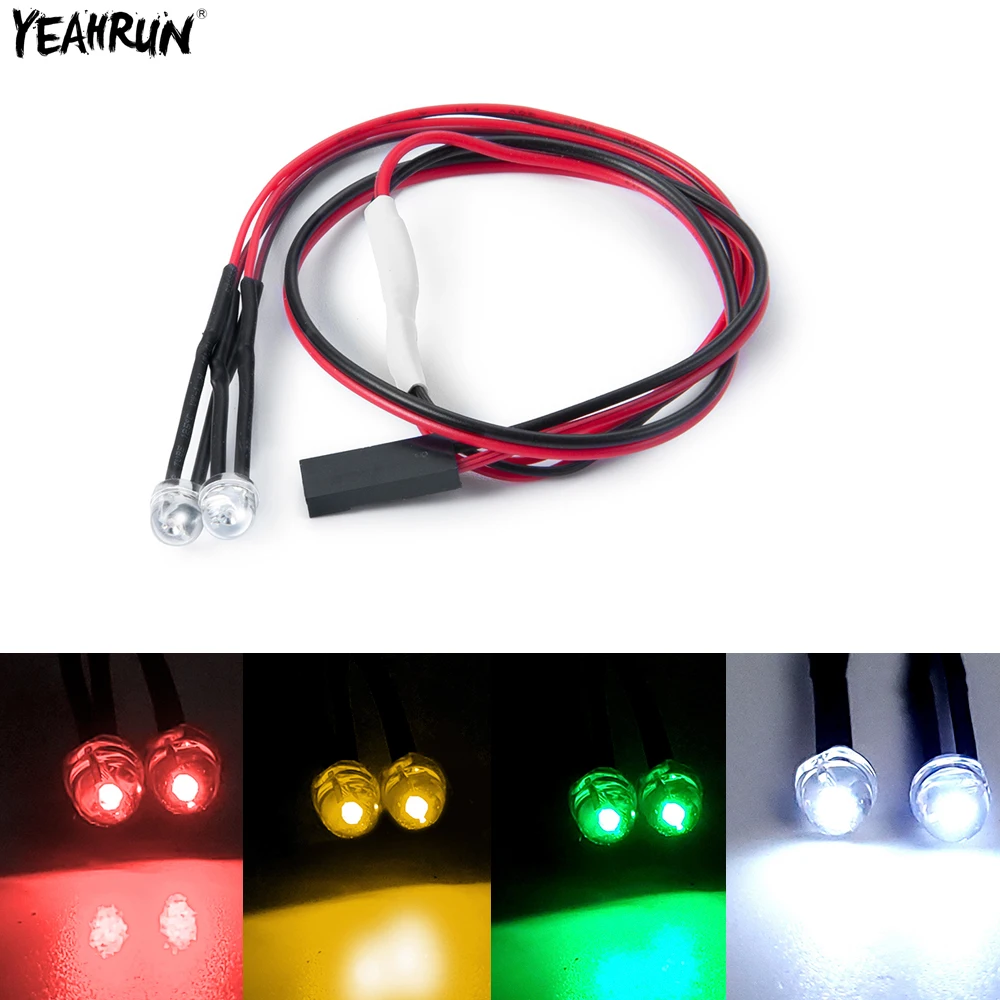 YEAHRUN LED Light Red White Yellow For 1/10 RC Crawler Axial SCX10 90046 TRX4 CC01 D90 Car Truck Accessories