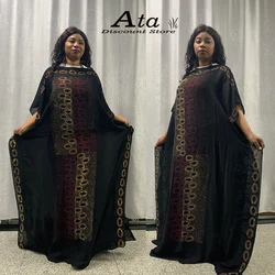 Kaftan Abaya Long Black Dresses Africa Clothing Lady Robe Muslim Islamic Pray Boubou  Women Maxi Turban 100%cotton High Quality