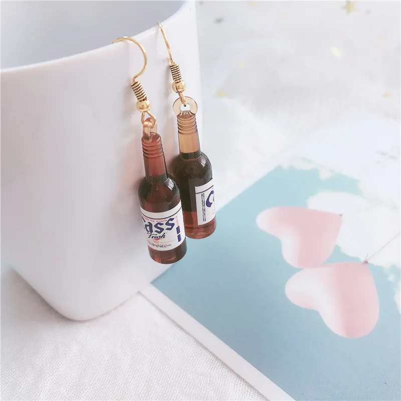 Earrings 2021 Trend New Korean Fashion Jewelry-Accessories The Wine Bottle Cool Stuff Personality Interest Long Hanging Earrings