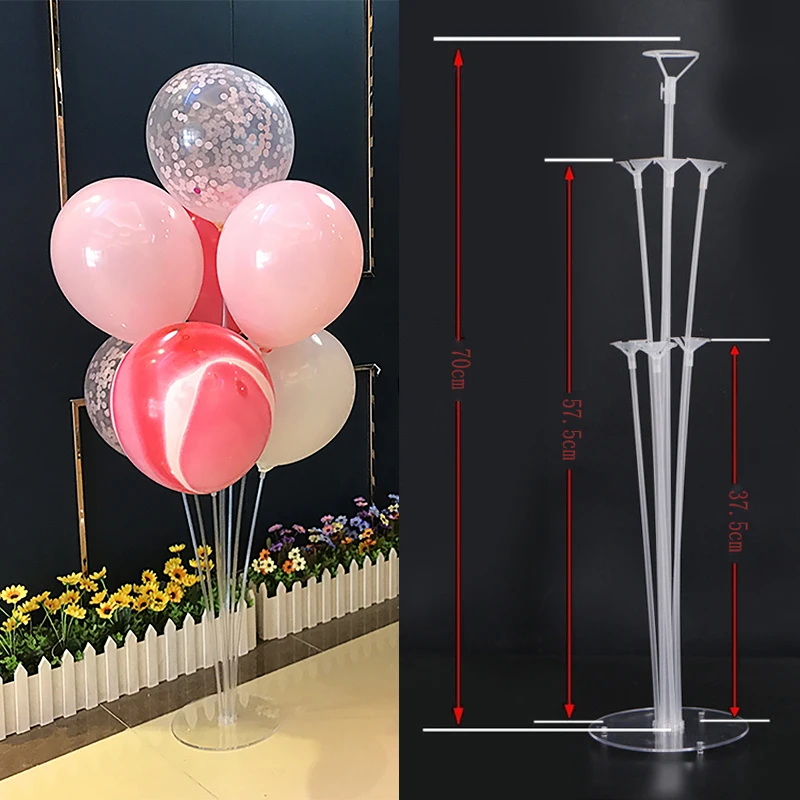 

7 Tubes Balloons Stand Balloon Holder Column Clear Happy Birthday Party Decorations Kids Baby Shower Wedding Party Supplies