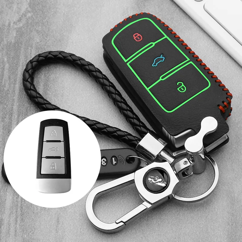 Leather Car Key Cover Case For Volkswagen Golf 4 5 6 7 MK7 Passat CC Passat B6 B7 B8 Passat 3C CC Magotan R36 B5 B7L