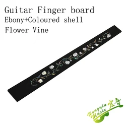 Ebony Flower Vine Pattern Color Shell Mosaic Fingerboard Acoustic Guitar Fingerboard Guitar Making Wood Material