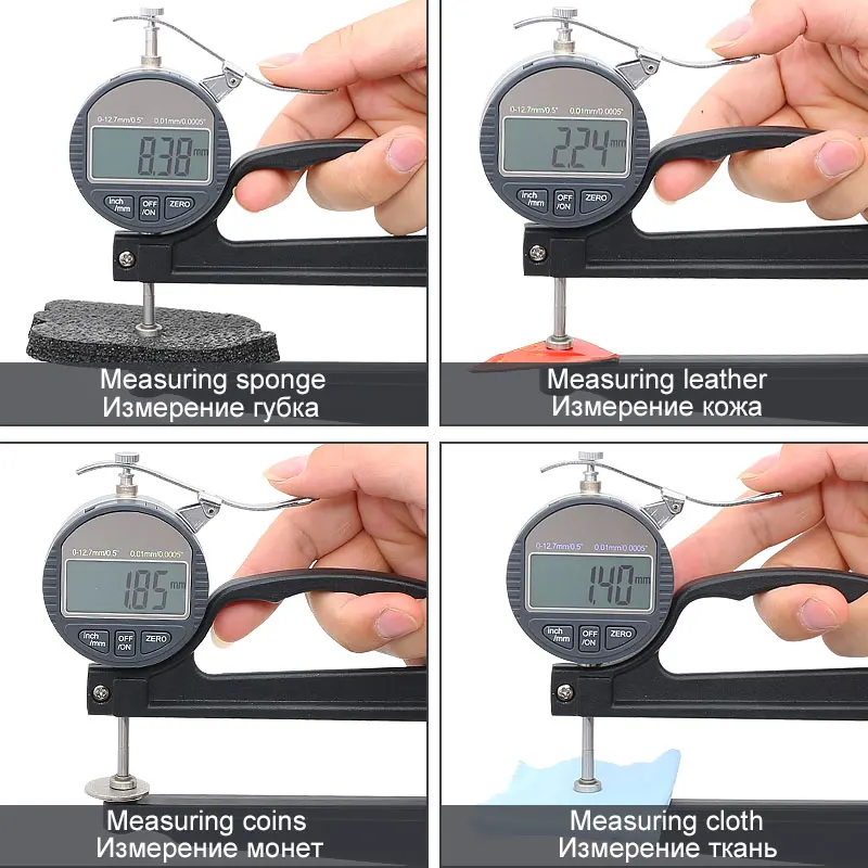 High Precision Digital Flat Head Caliper Gauge Percentage Micrometer Digital Thickness Gauge Measuring Tools Leather Cable Film