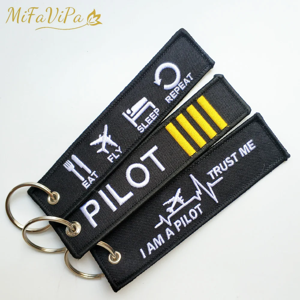 2 PCS MiFaViPa Fashion Trinket Keyring Woven Flight Crew Pilot Gift Aviation Aircraft Key Chain Airbus Plane Pilot Keychains