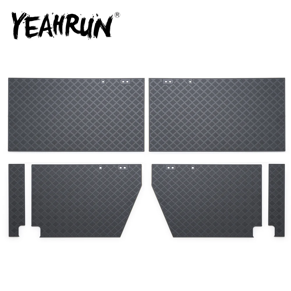 YEAHRUN Stainless Steel Anti-skid Plate Side Door Protect Guard for TRX-4 Defender 1/10 RC Crawler Car Model Decortion Parts